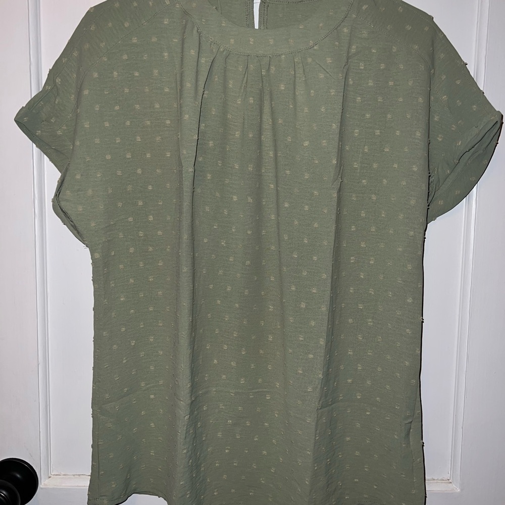 2- Elegant Women's blouses - pink and green - fits like M